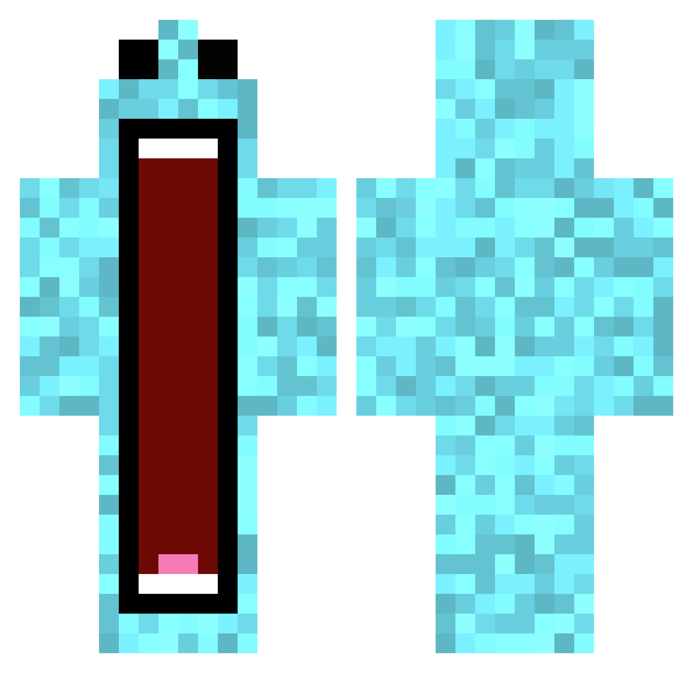 Stangames Minecraft skin, front and back view
