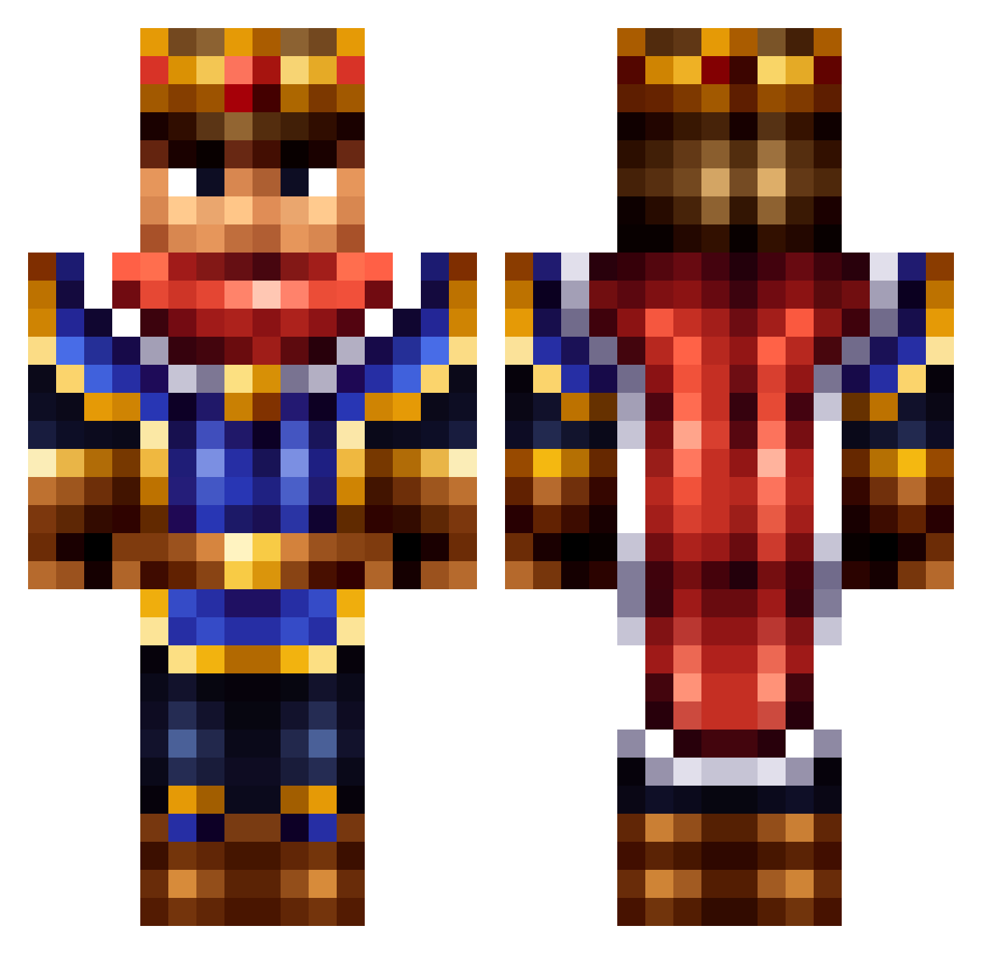 OMarseille13 Minecraft skin, front and back view