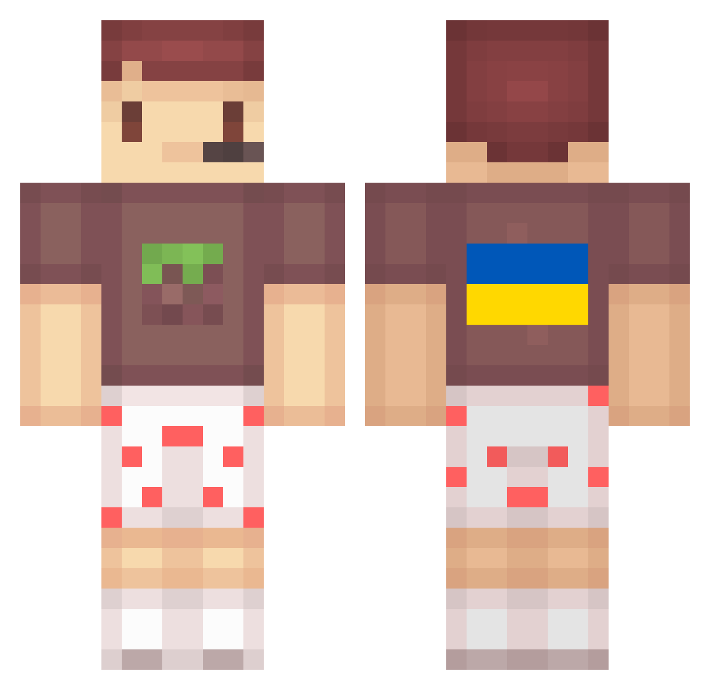 Unbeknownst17 Minecraft skin, front and back view