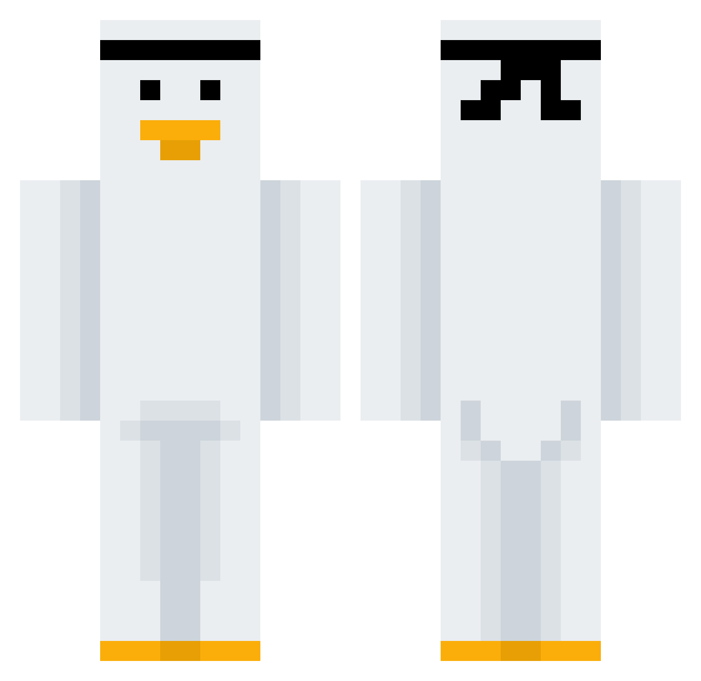 Rism0 Minecraft skin, front and back view