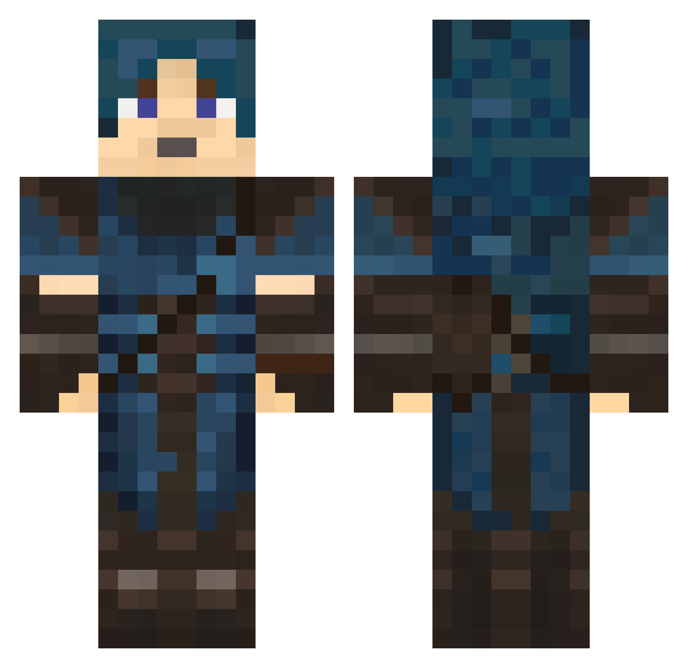 Catmint Minecraft skin, front and back view