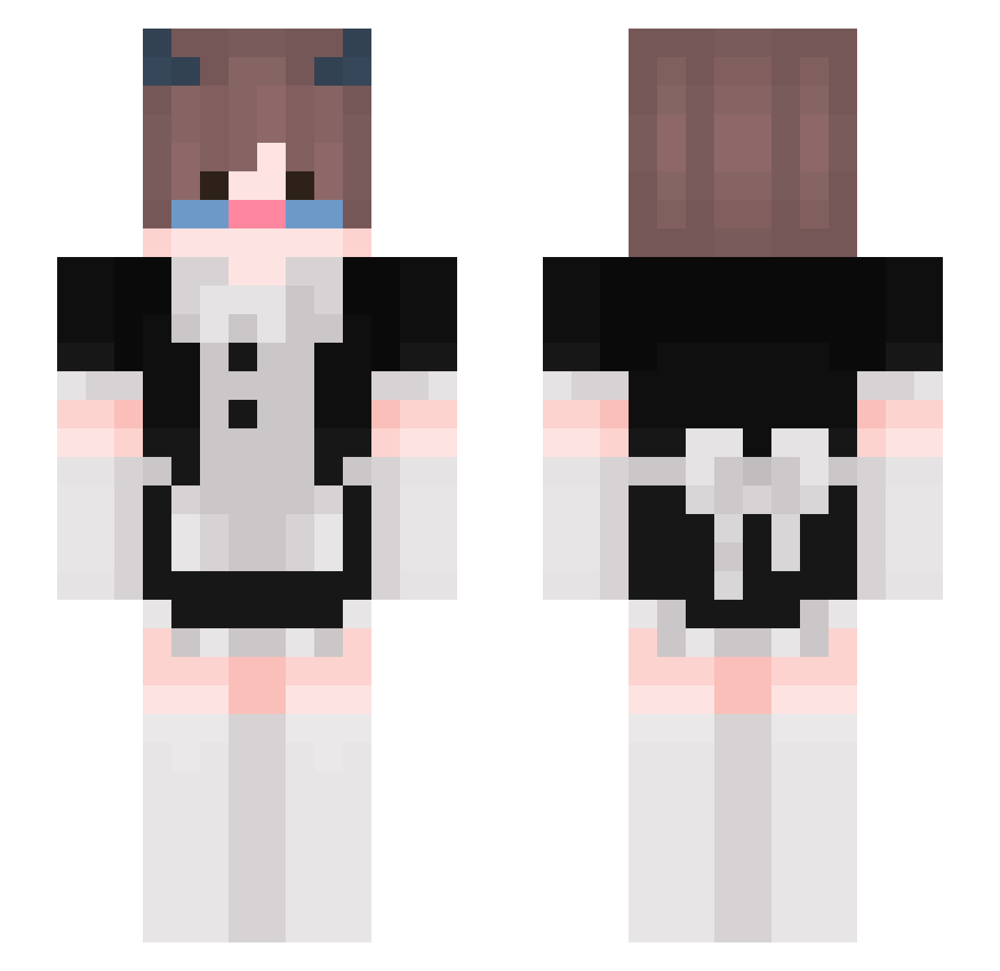 Zxlaa Minecraft skin, front and back view