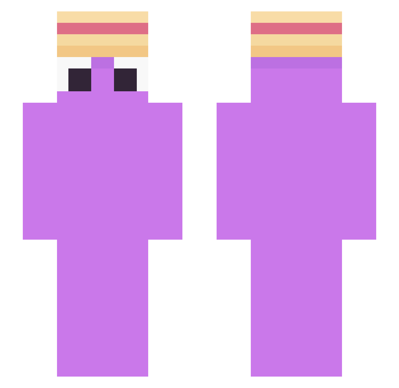 Vizeyys Minecraft skin, front and back view