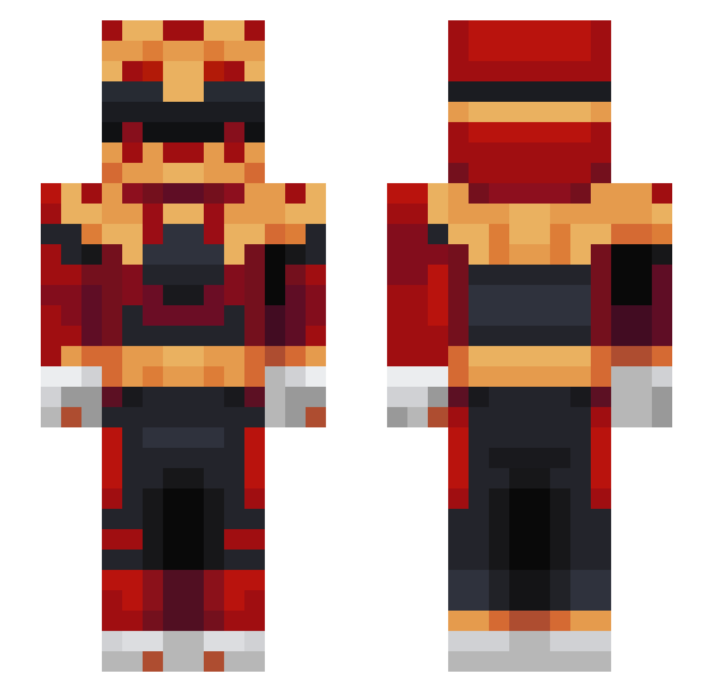 Nanorithm Minecraft skin, front and back view