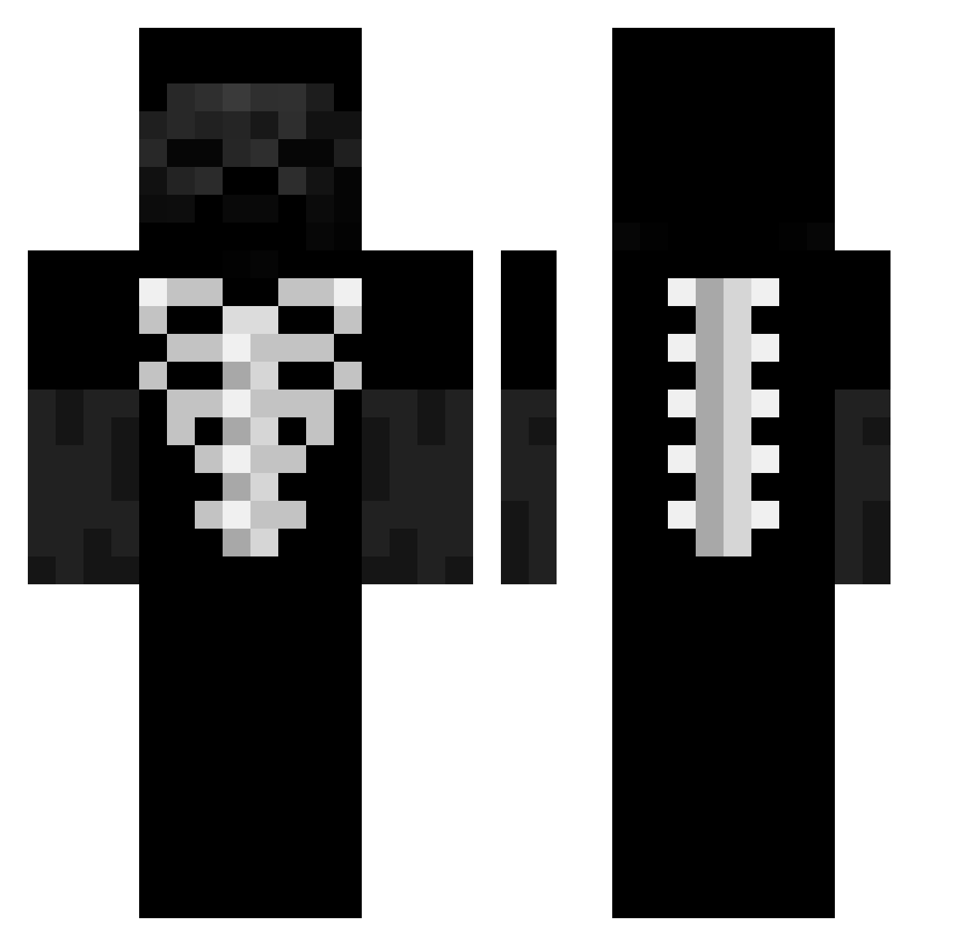 SketchOhz Minecraft skin, front and back view