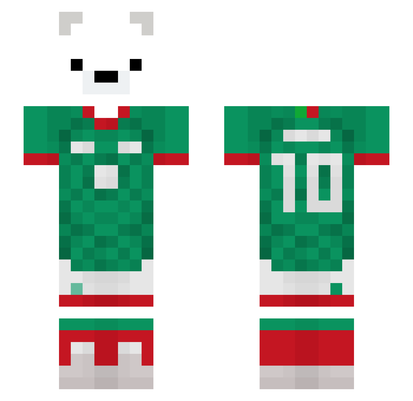 El0soPolar Minecraft skin, front and back view