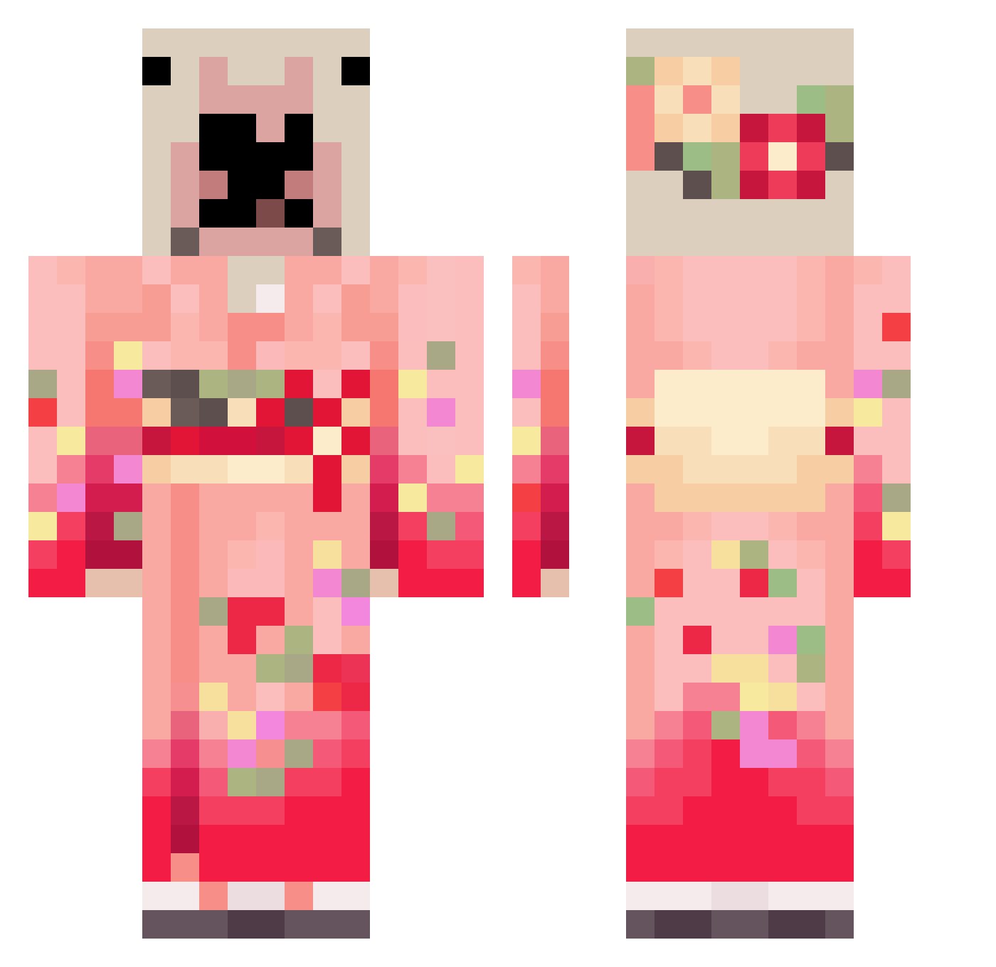 Burnt_The_Beans Minecraft skin, front and back view
