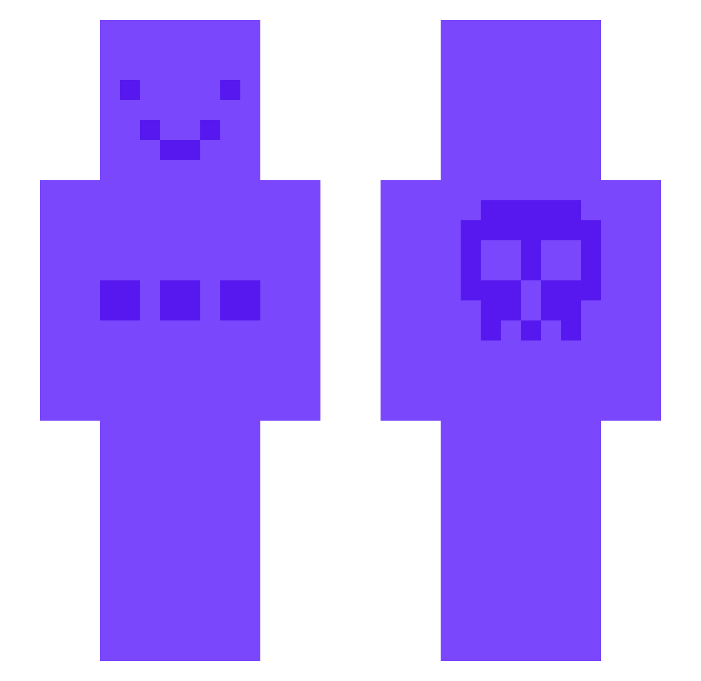 ChuNaaaa Minecraft skin, front and back view