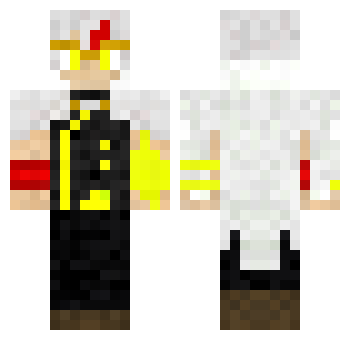 sxtah Minecraft skin, front and back view