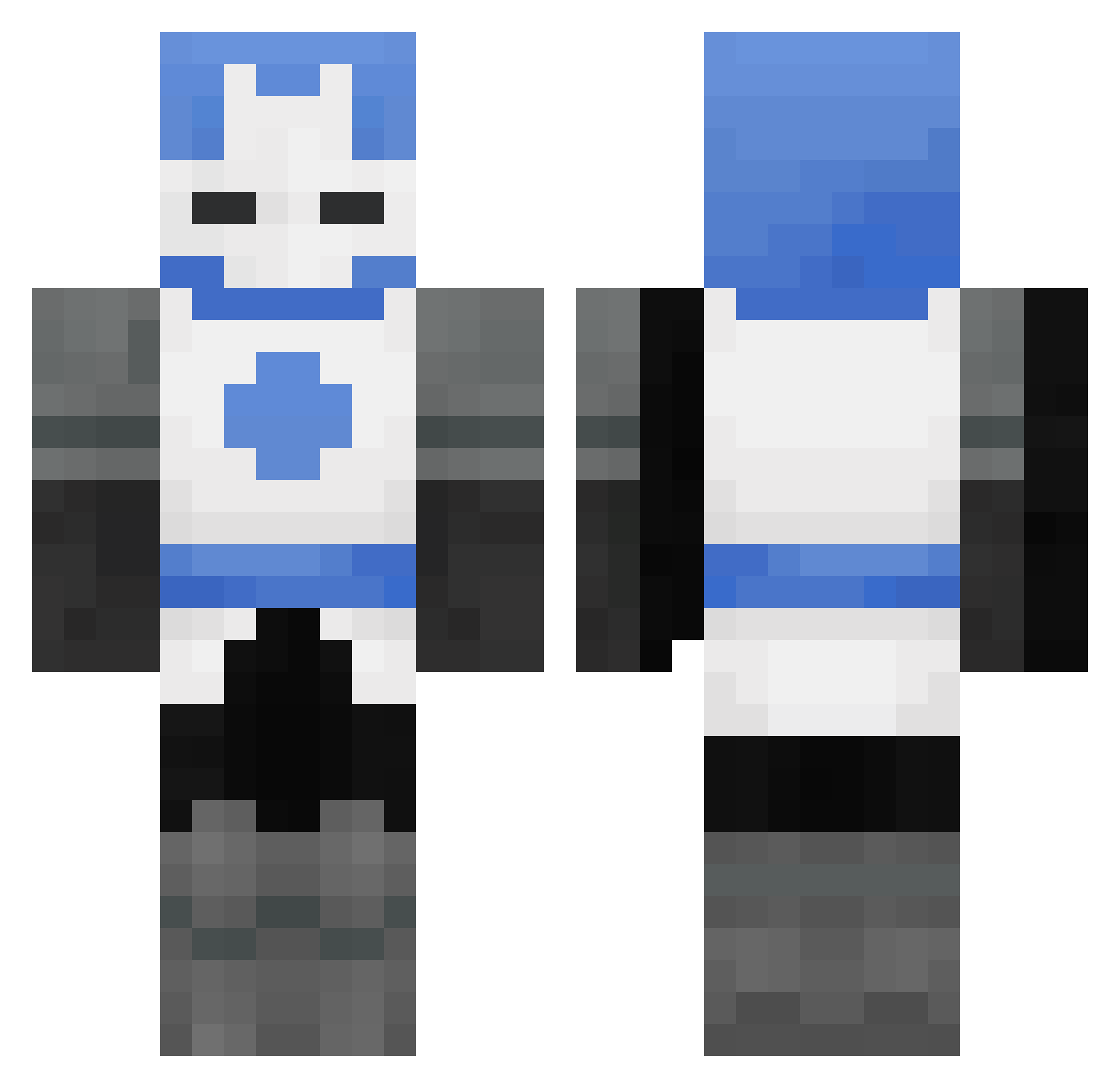 RussohGamer Minecraft skin, front and back view