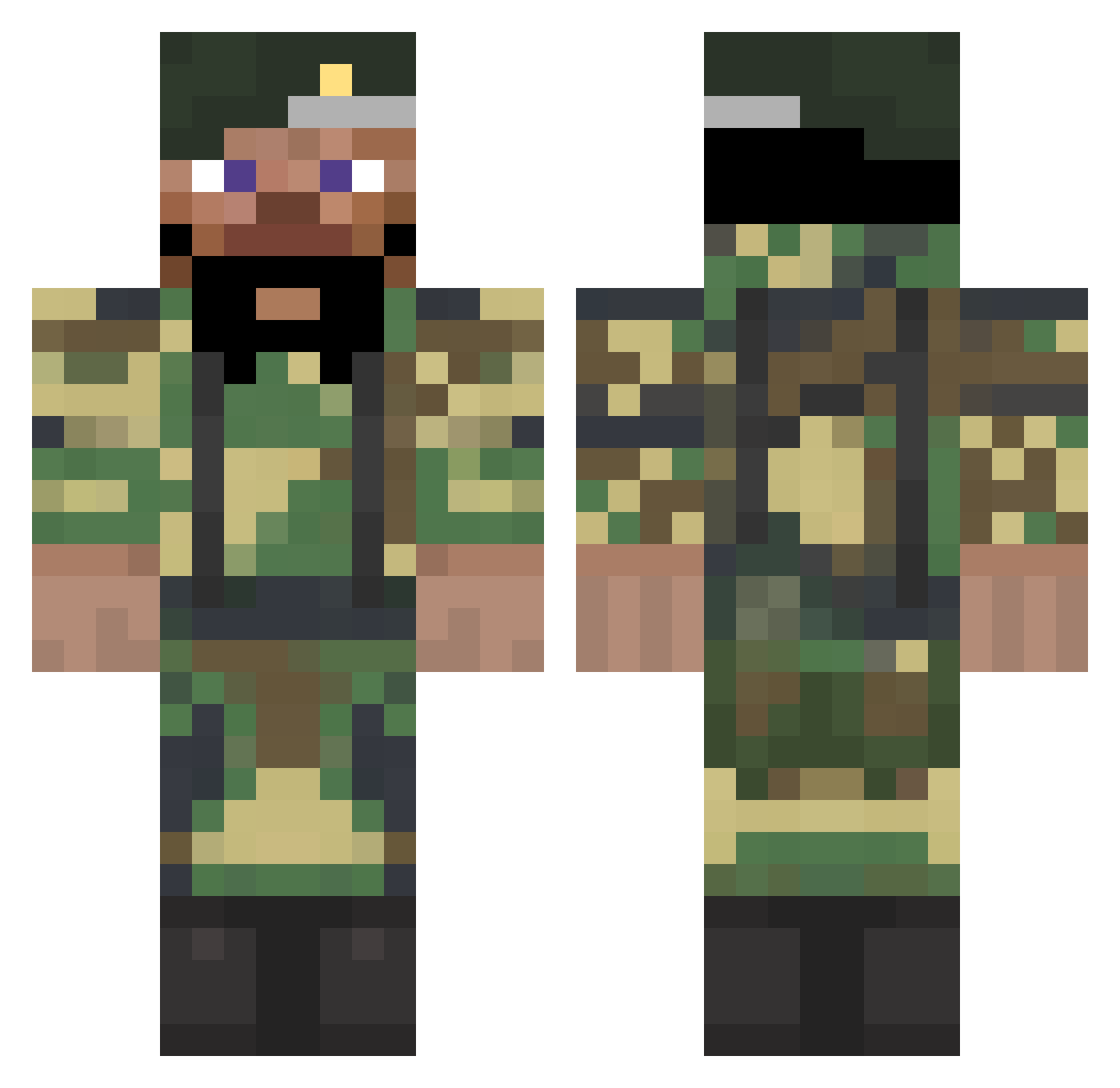 Blueraptor2705 Minecraft skin, front and back view