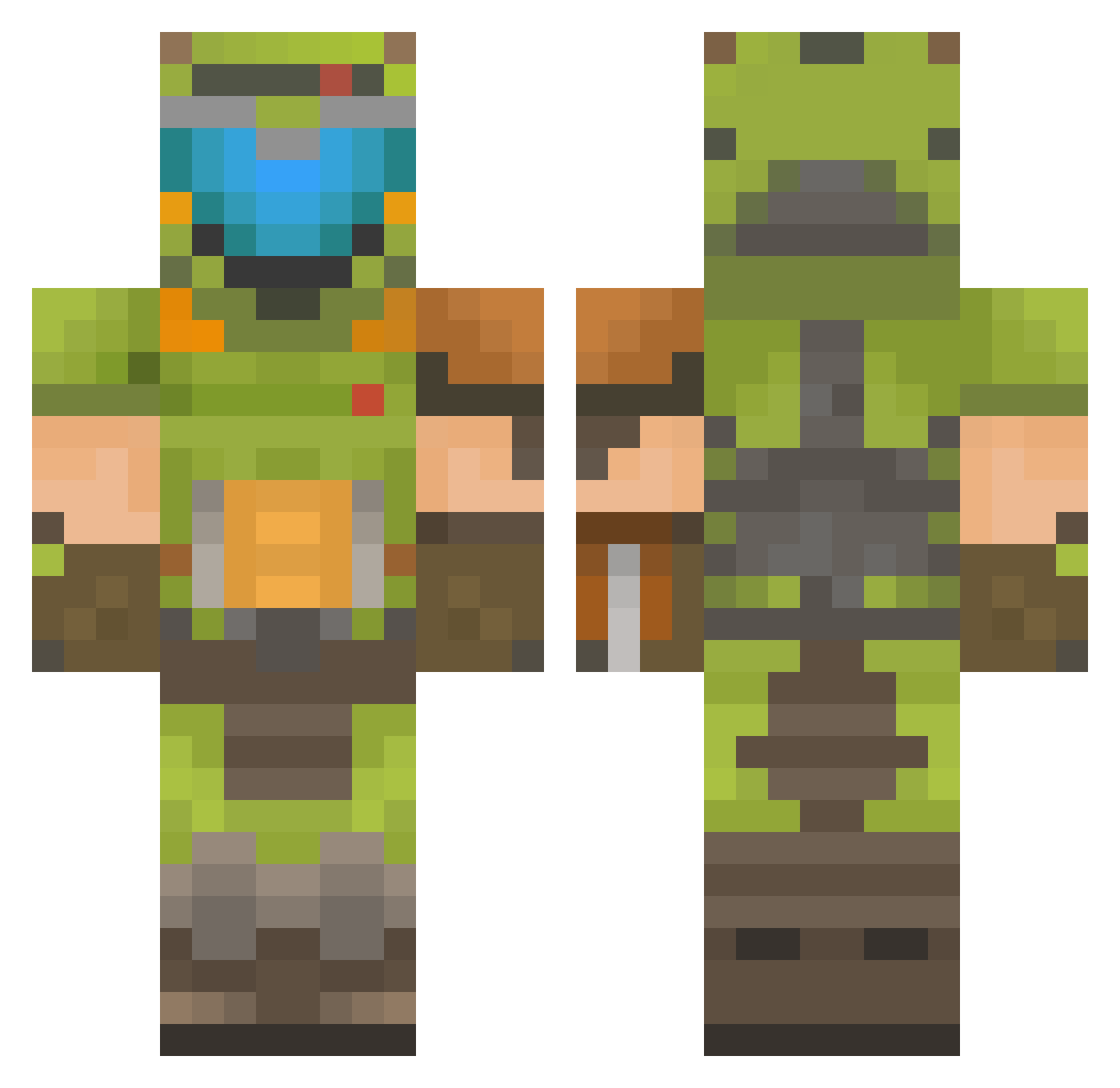 dinnerman5698 Minecraft skin, front and back view