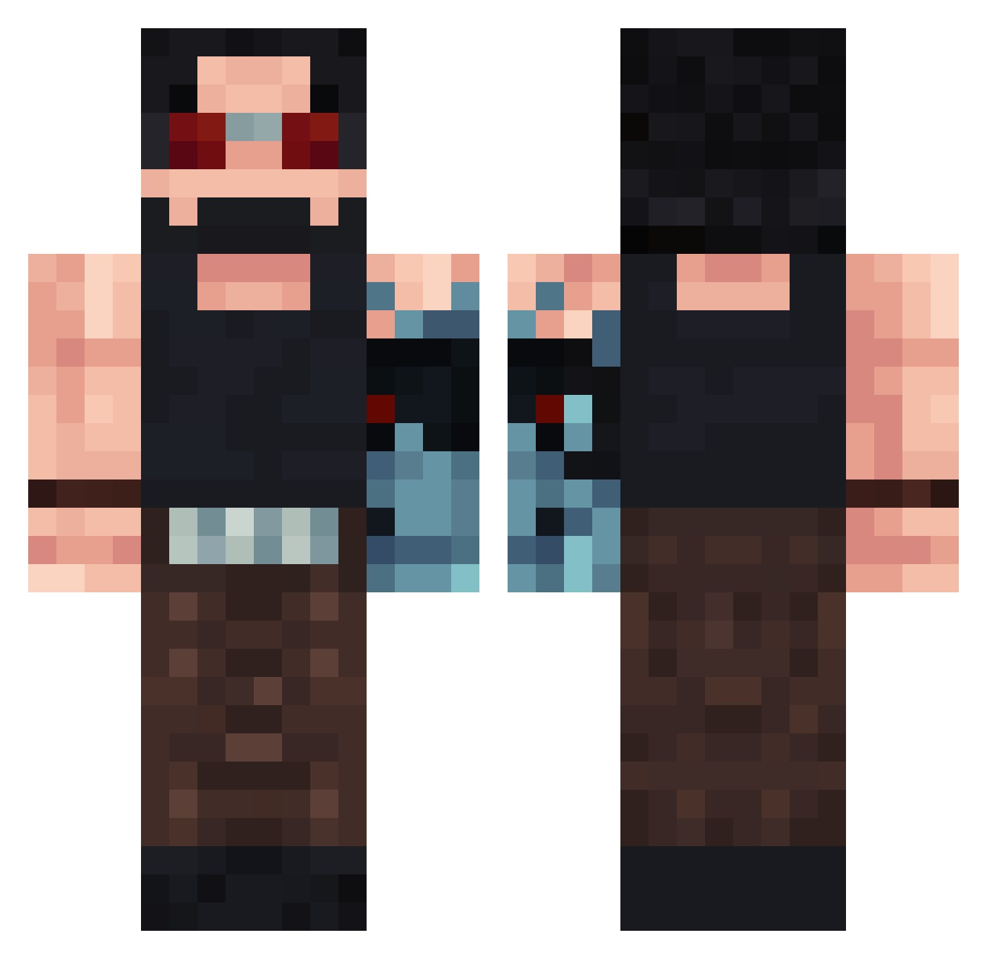 NeatZeck Minecraft skin, front and back view
