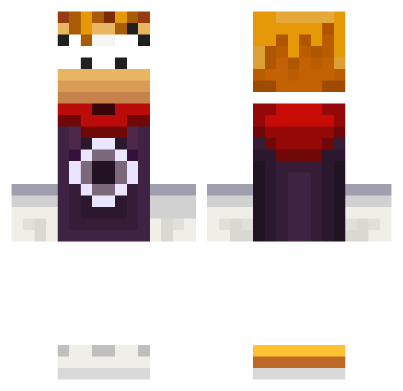 FairBallon Minecraft skin, front and back view