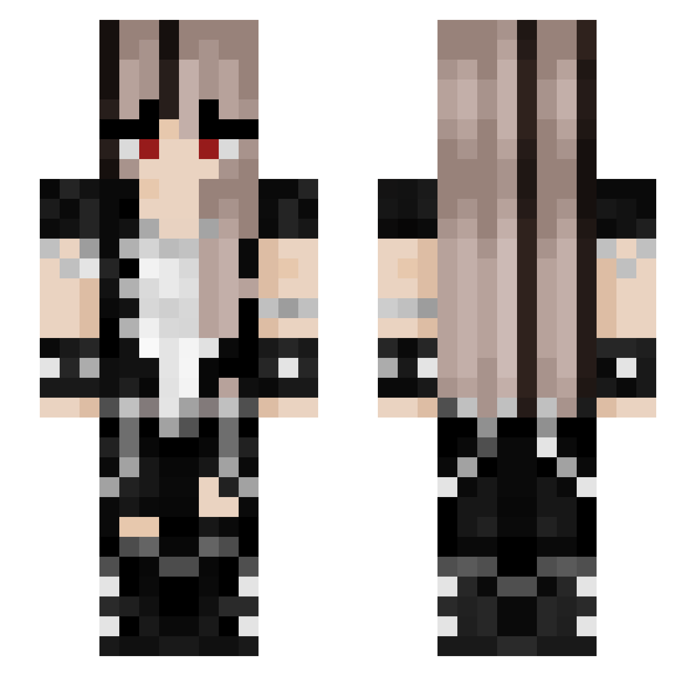 Lucsin Minecraft skin, front and back view