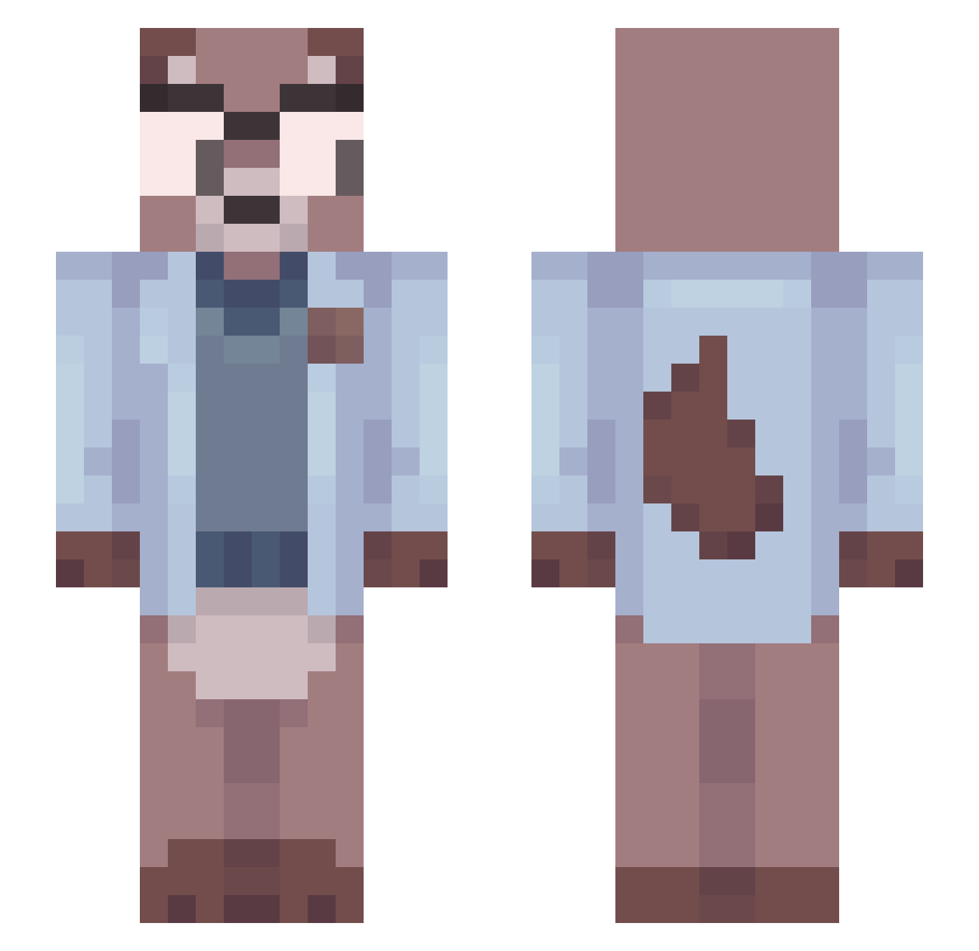 805wayne Minecraft skin, front and back view