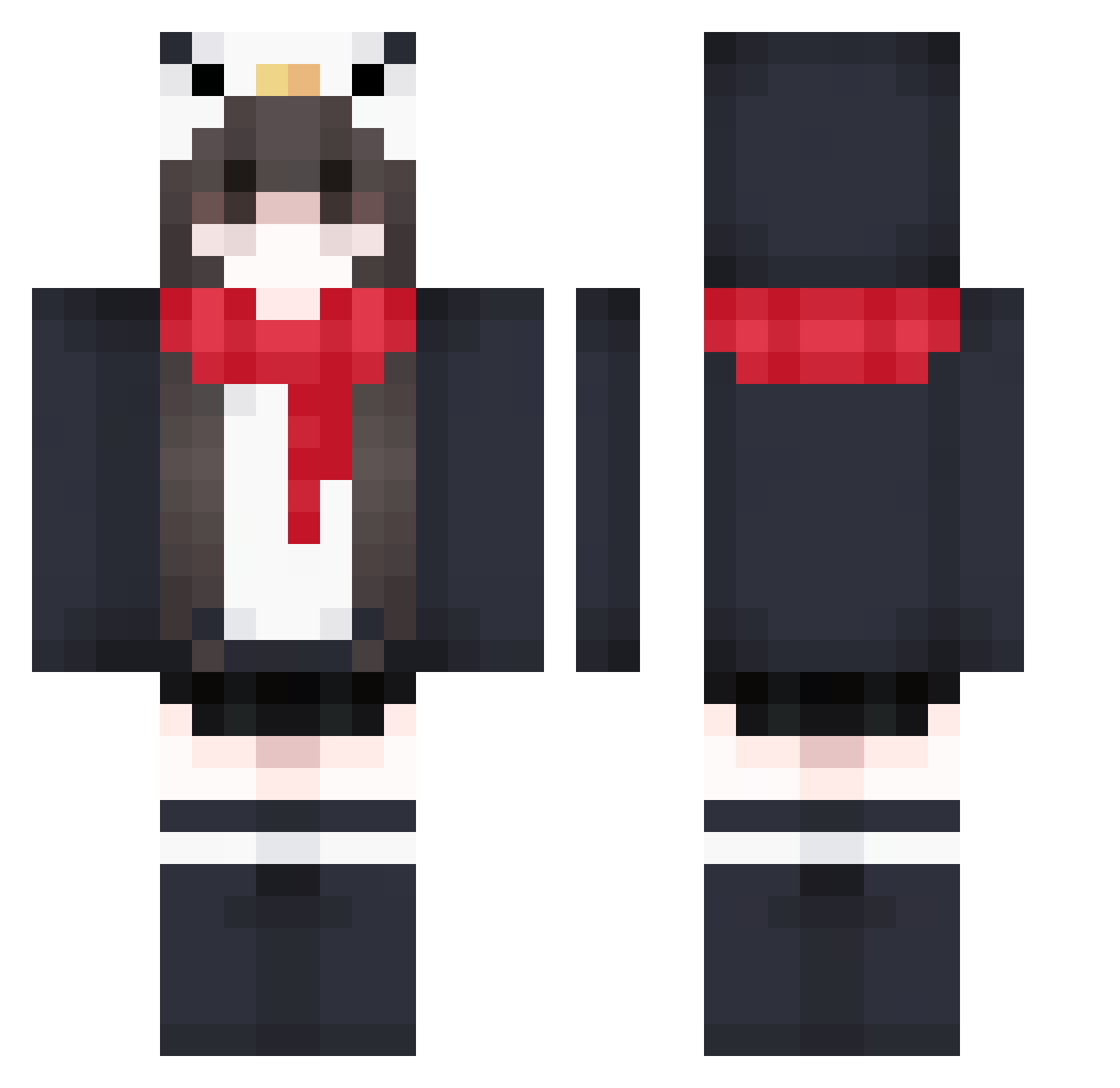 xGaby Minecraft skin, front and back view
