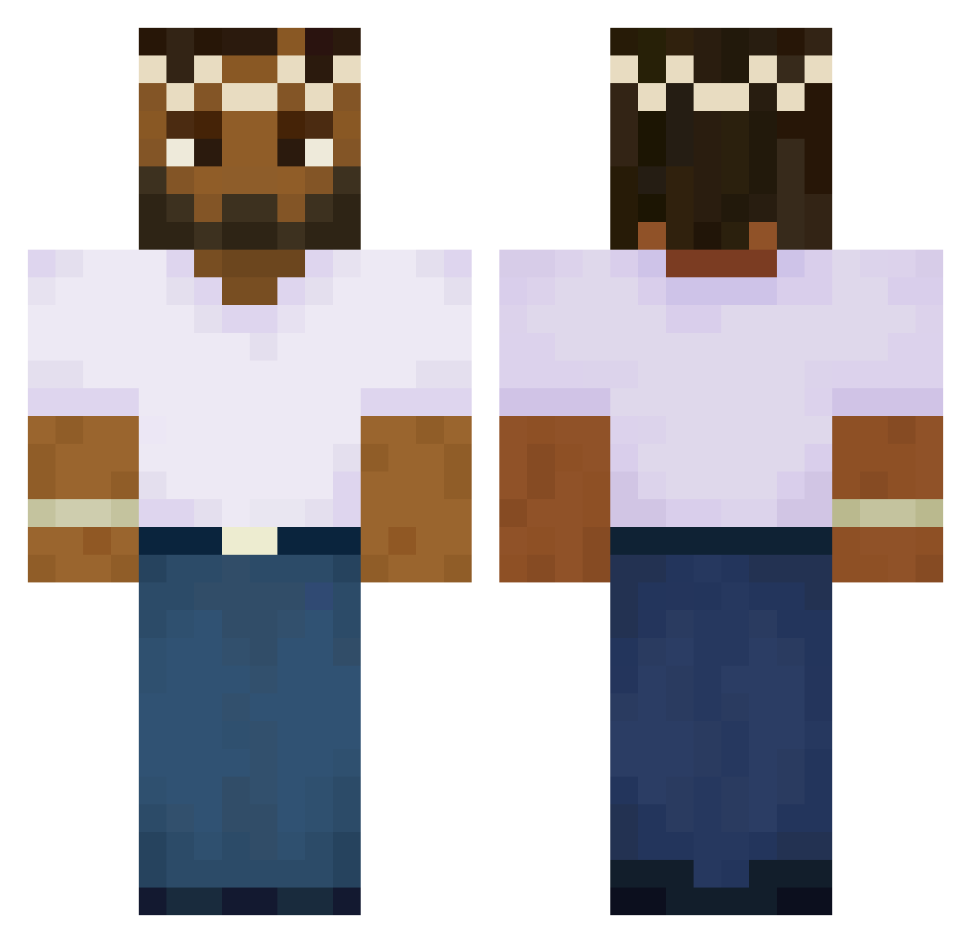 wait1p Minecraft skin, front and back view