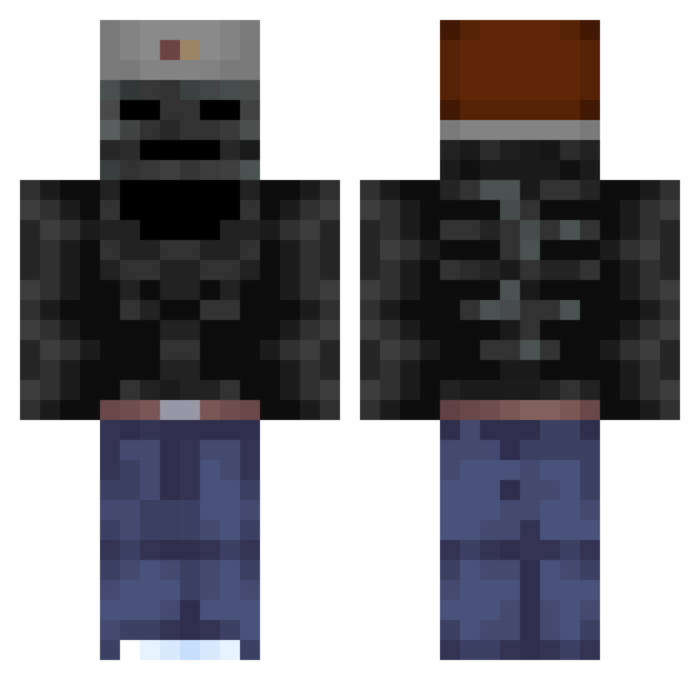mvzzy_ Minecraft skin, front and back view