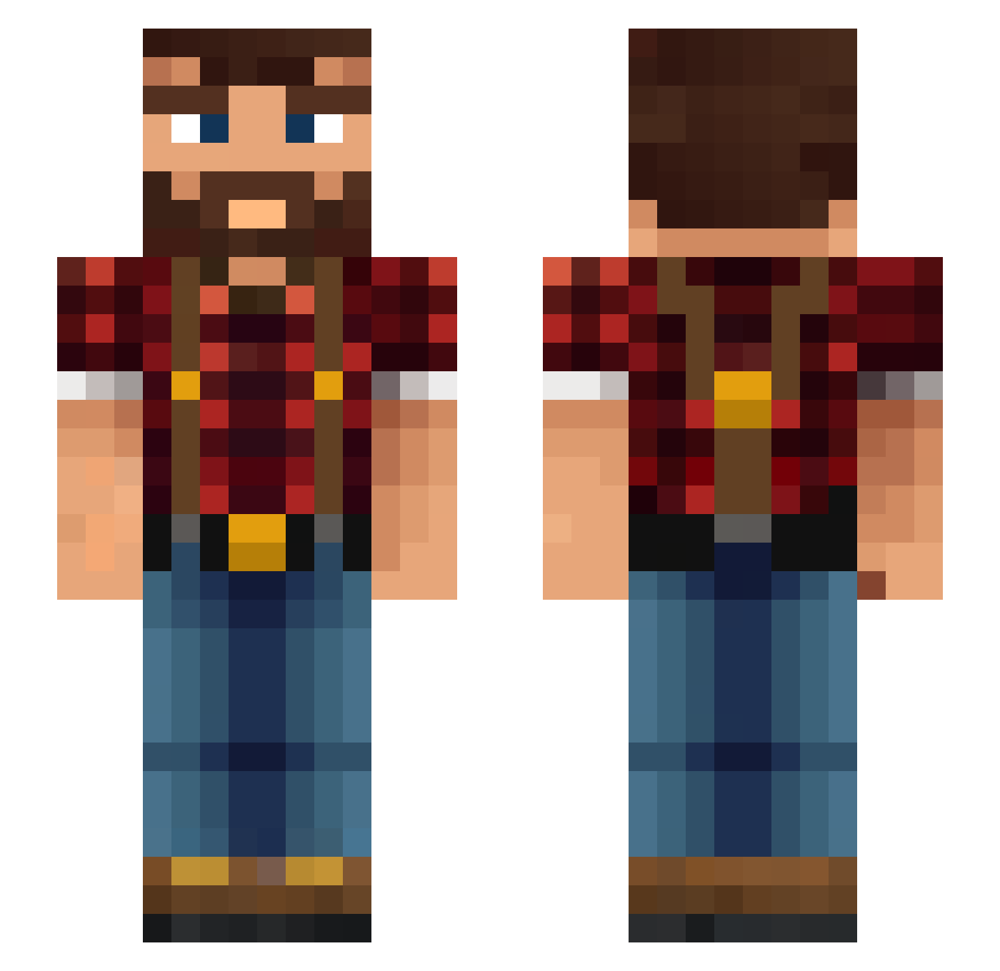 SuperFlyBrendan Minecraft skin, front and back view
