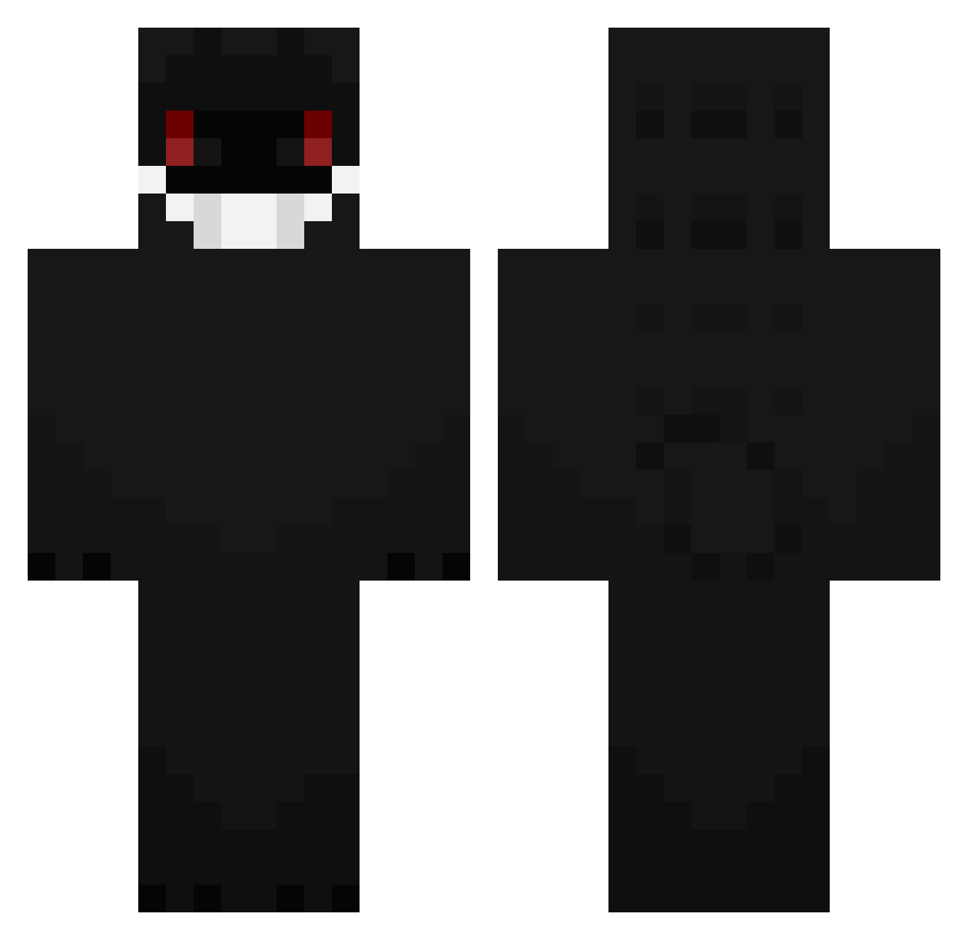 CHXRLYCHEATER Minecraft skin, front and back view