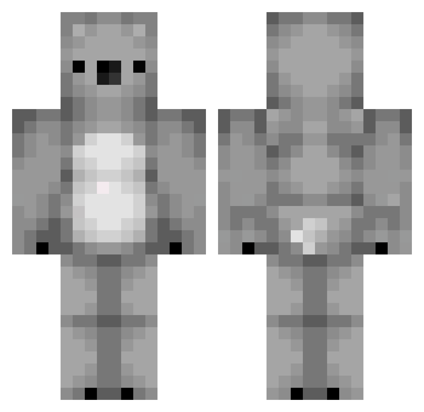 anAussie Minecraft skin, front and back view