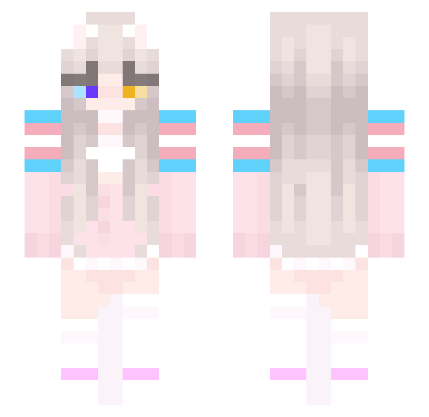 Sandeboi69420 Minecraft skin, front and back view