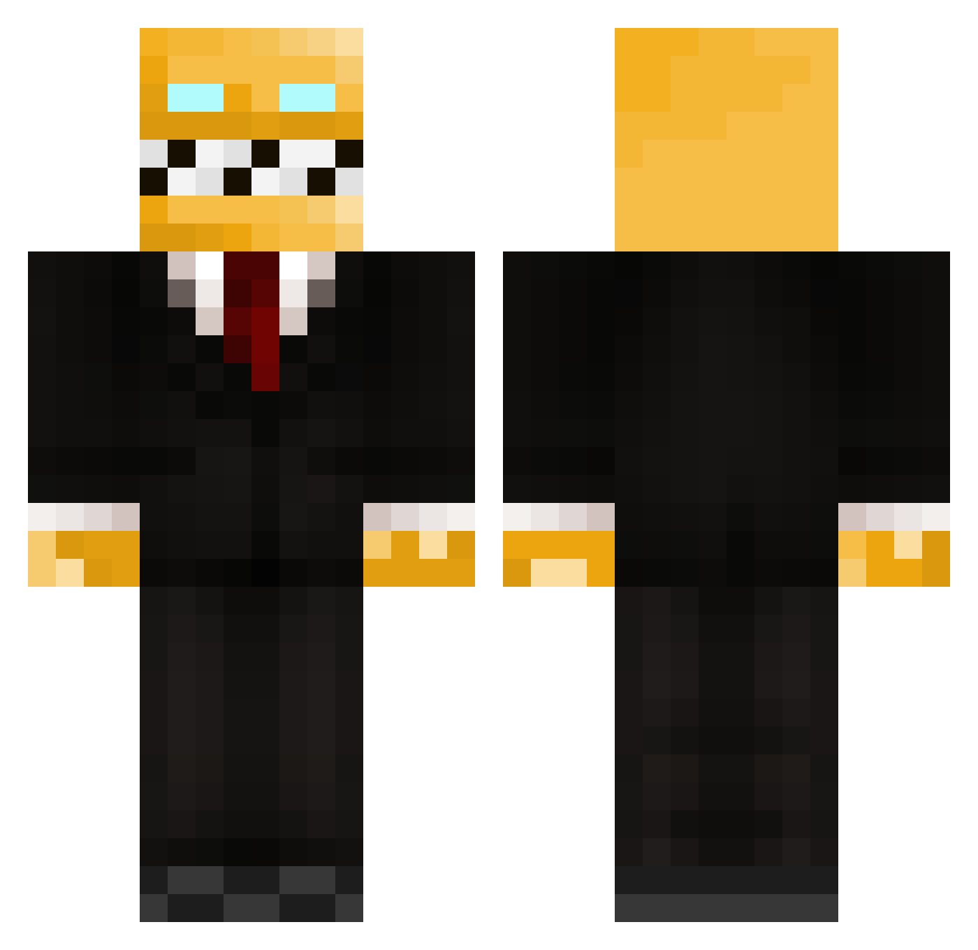 Volxii Minecraft skin, front and back view
