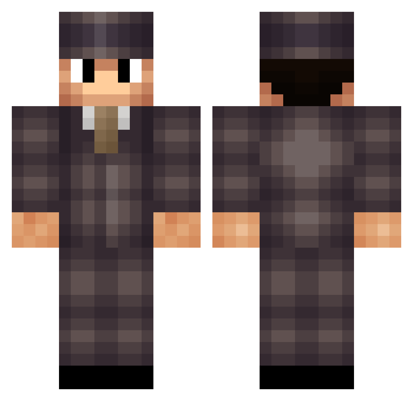 Kiisya7 Minecraft skin, front and back view