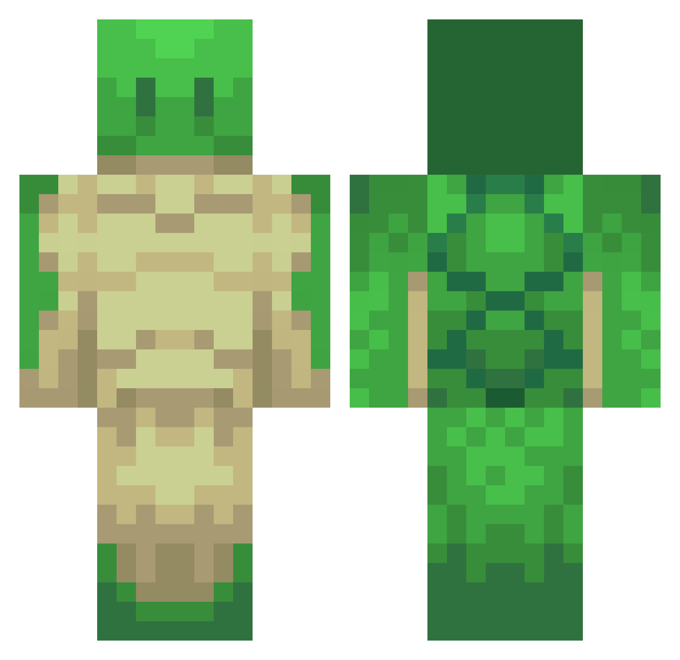 Vaalley Minecraft skin, front and back view