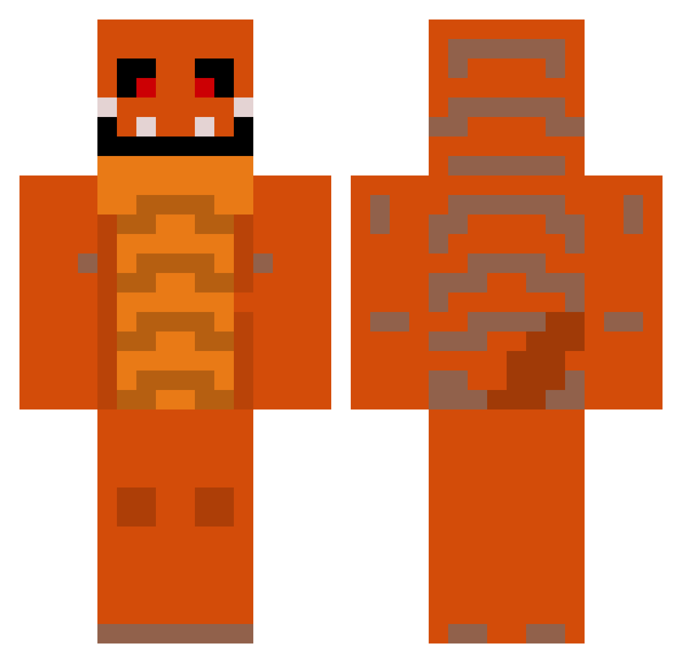 Infringer Minecraft skin, front and back view