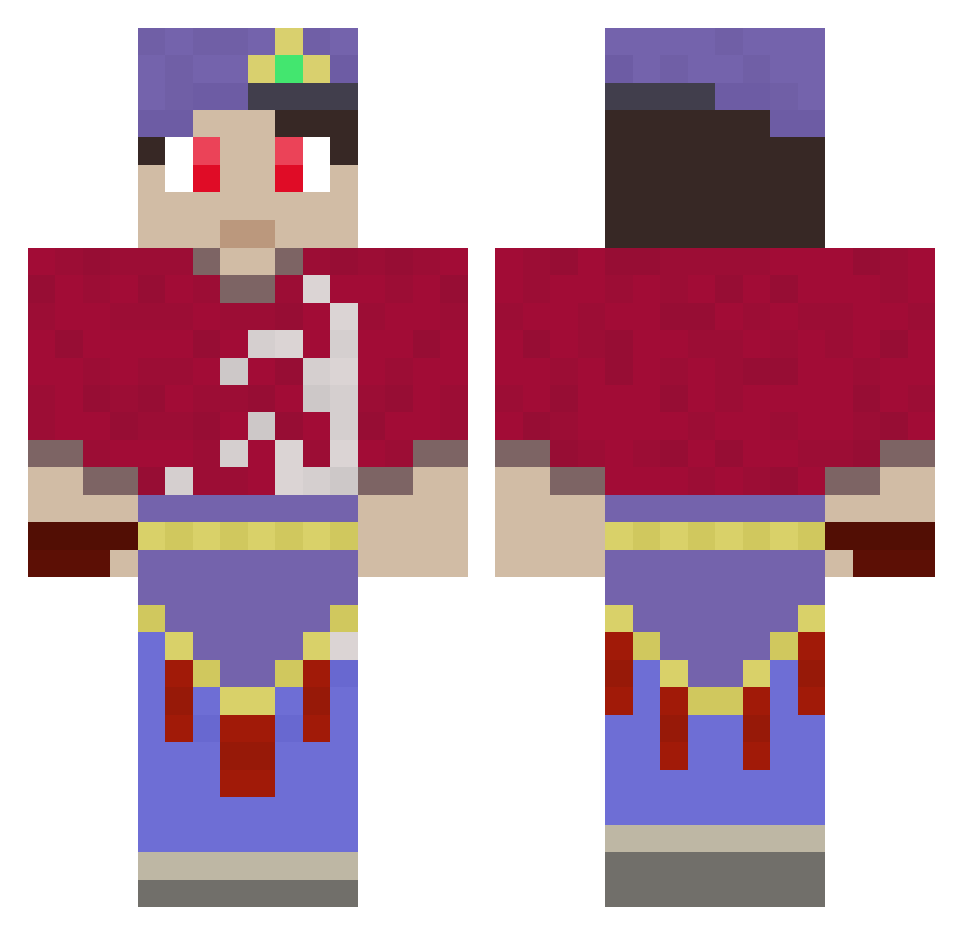 MINETAKKER Minecraft skin, front and back view