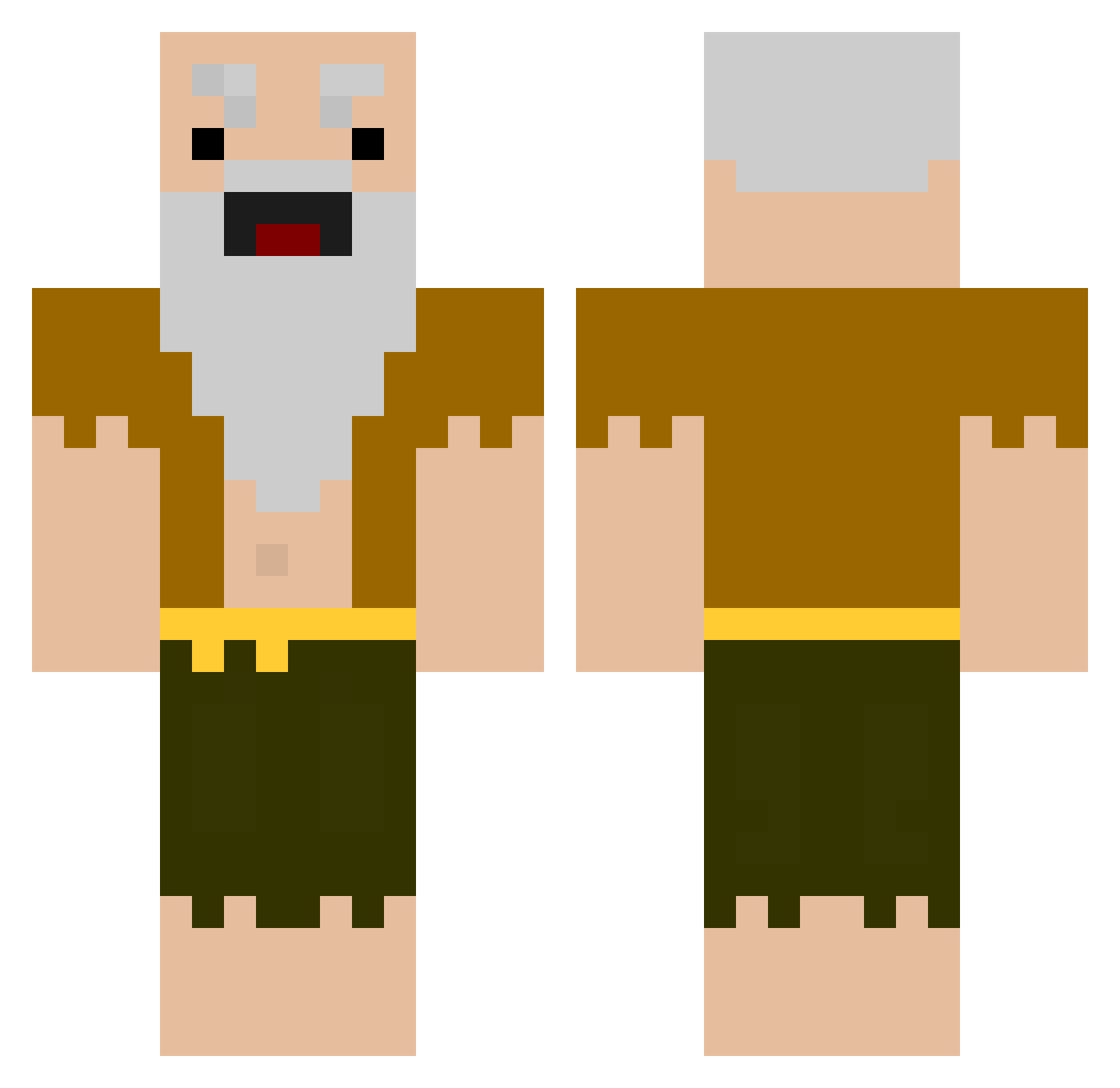 FIRSTSICK Minecraft skin, front and back view