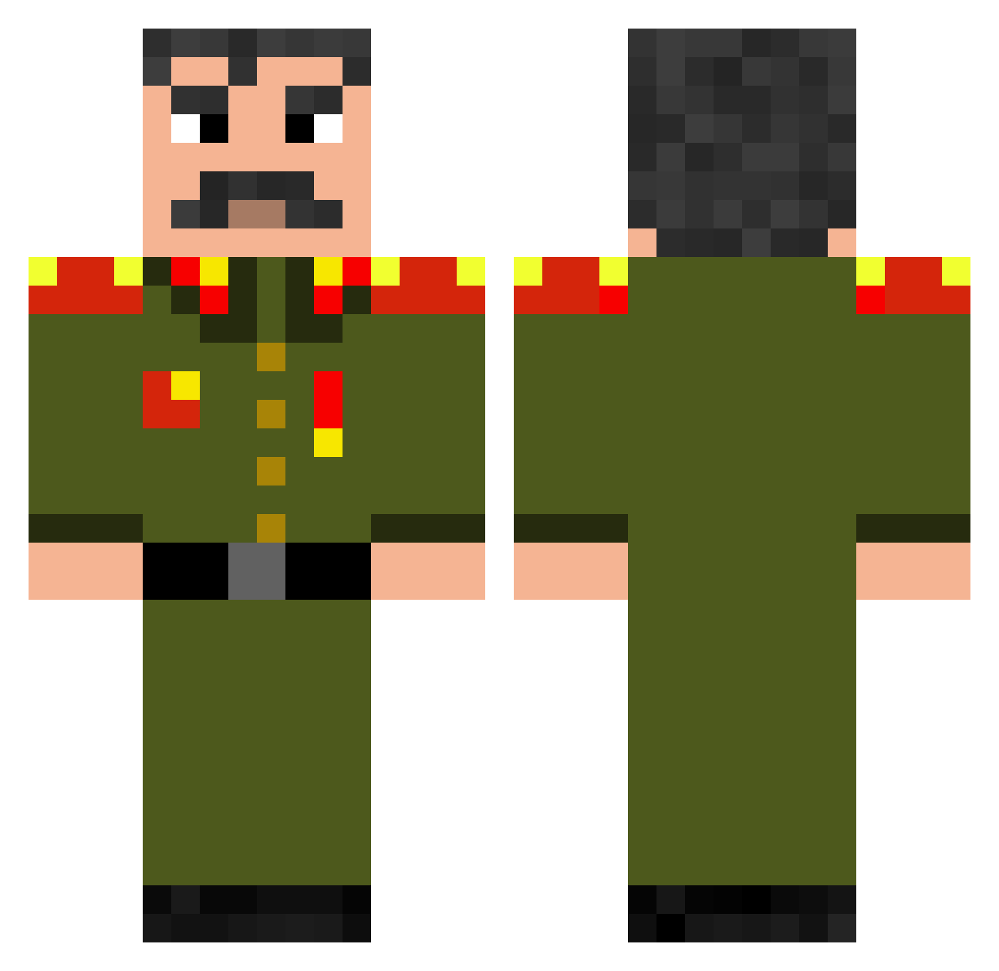 _Musen_ Minecraft skin, front and back view