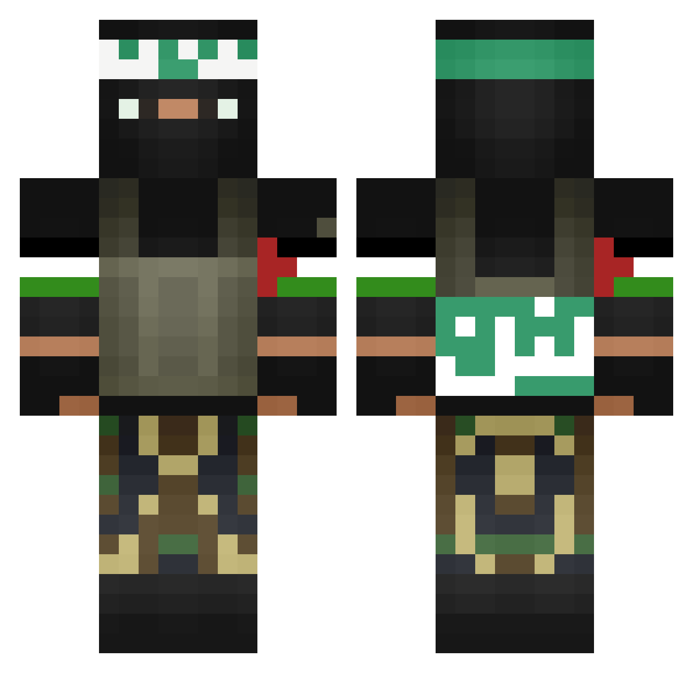 Sherkirl Minecraft skin, front and back view
