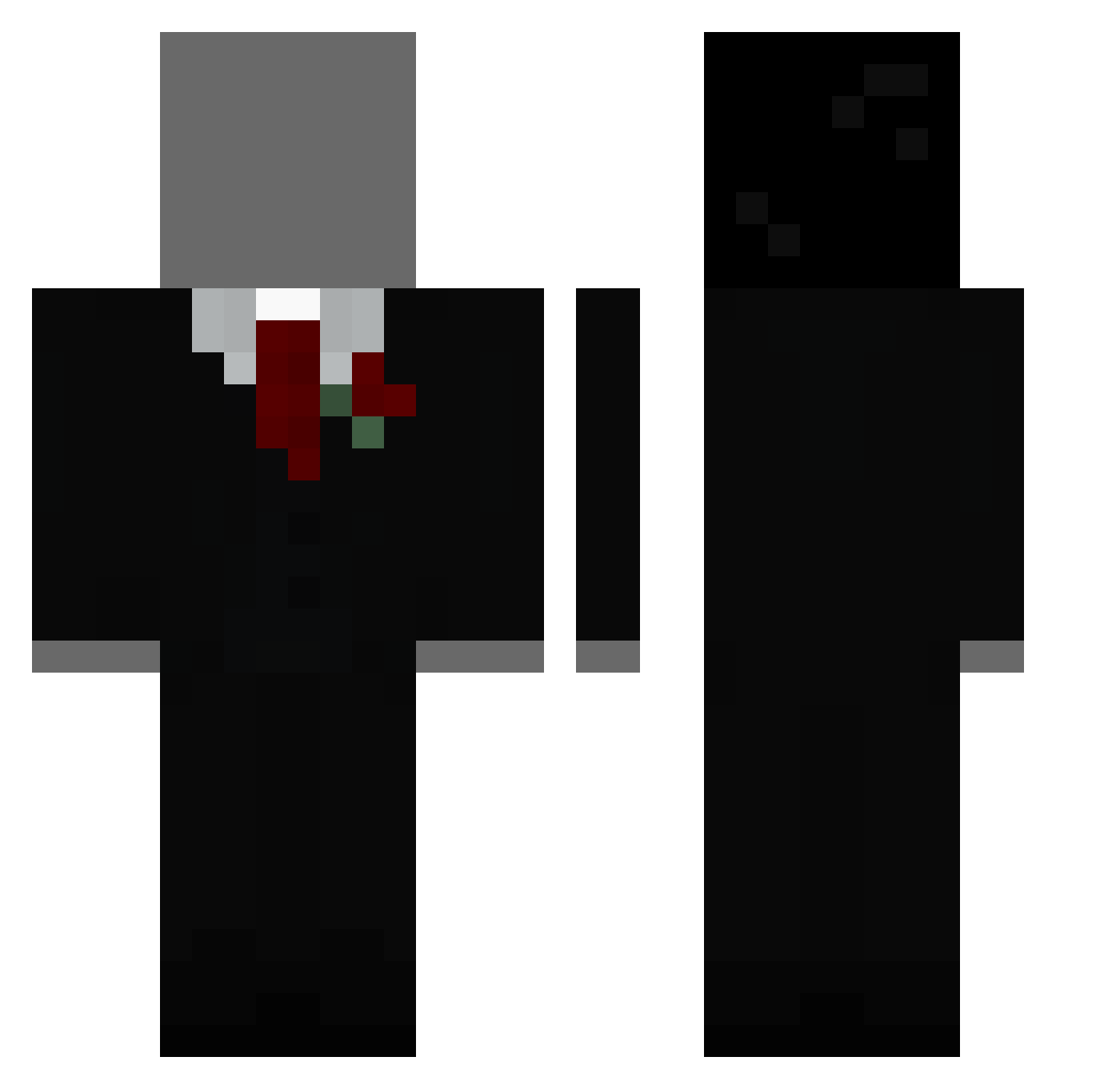 RePOO7 Minecraft skin, front and back view