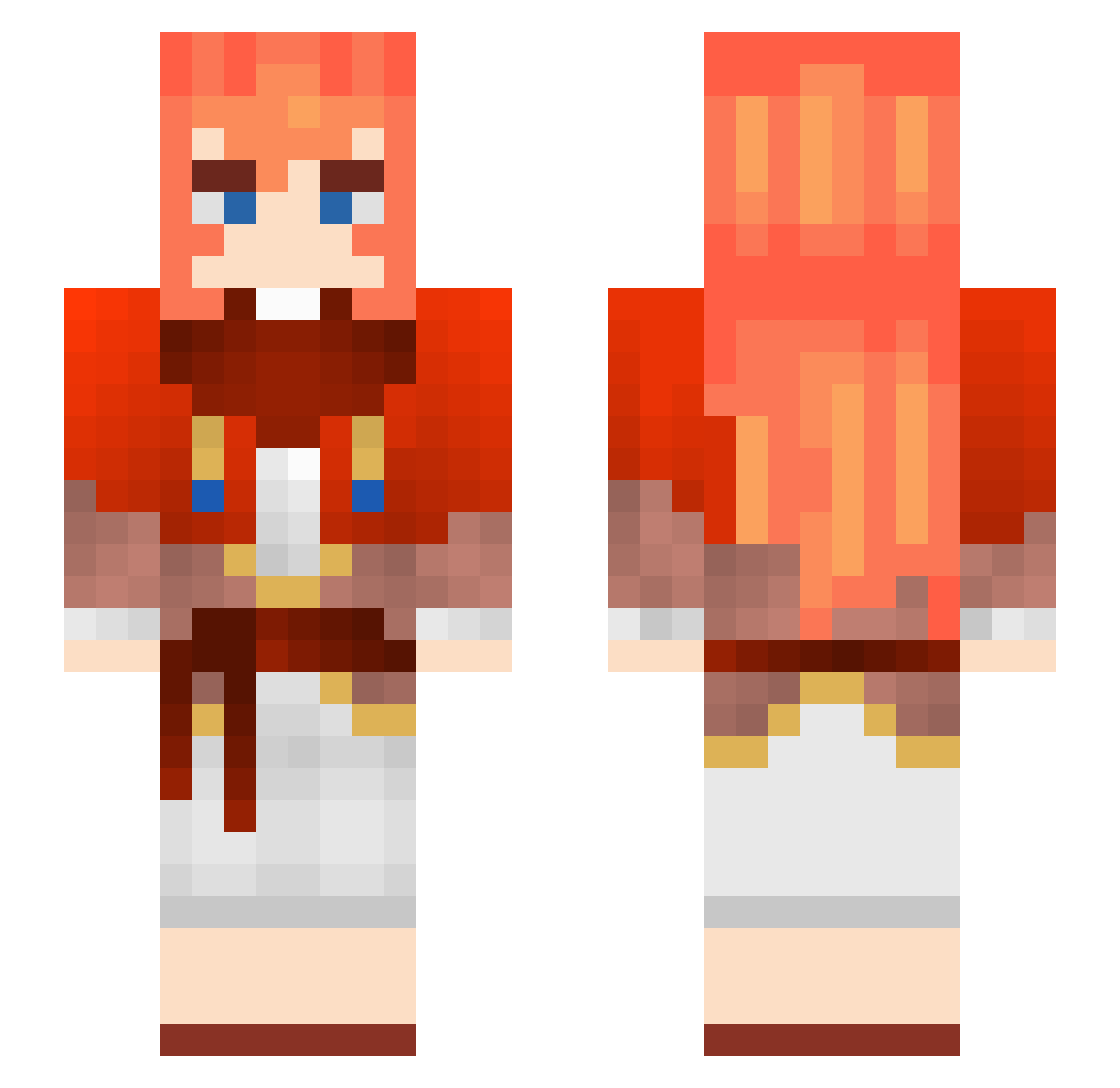 Wetroi Minecraft skin, front and back view