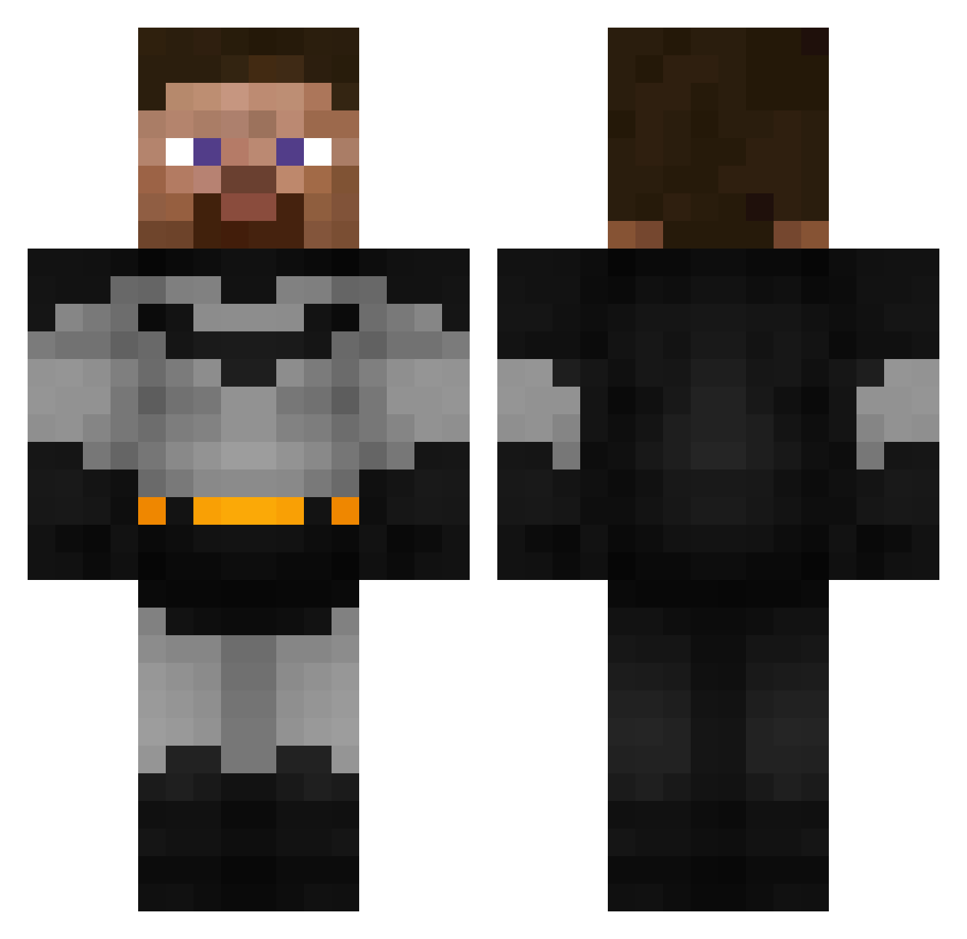 Wirbo Minecraft skin, front and back view