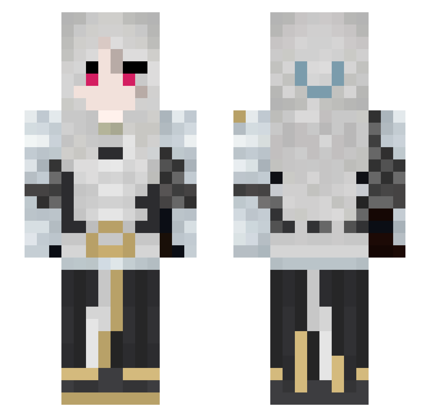 Vankalth Minecraft skin, front and back view