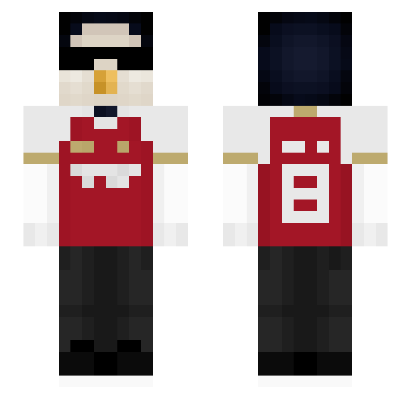 Vinncek Minecraft skin, front and back view