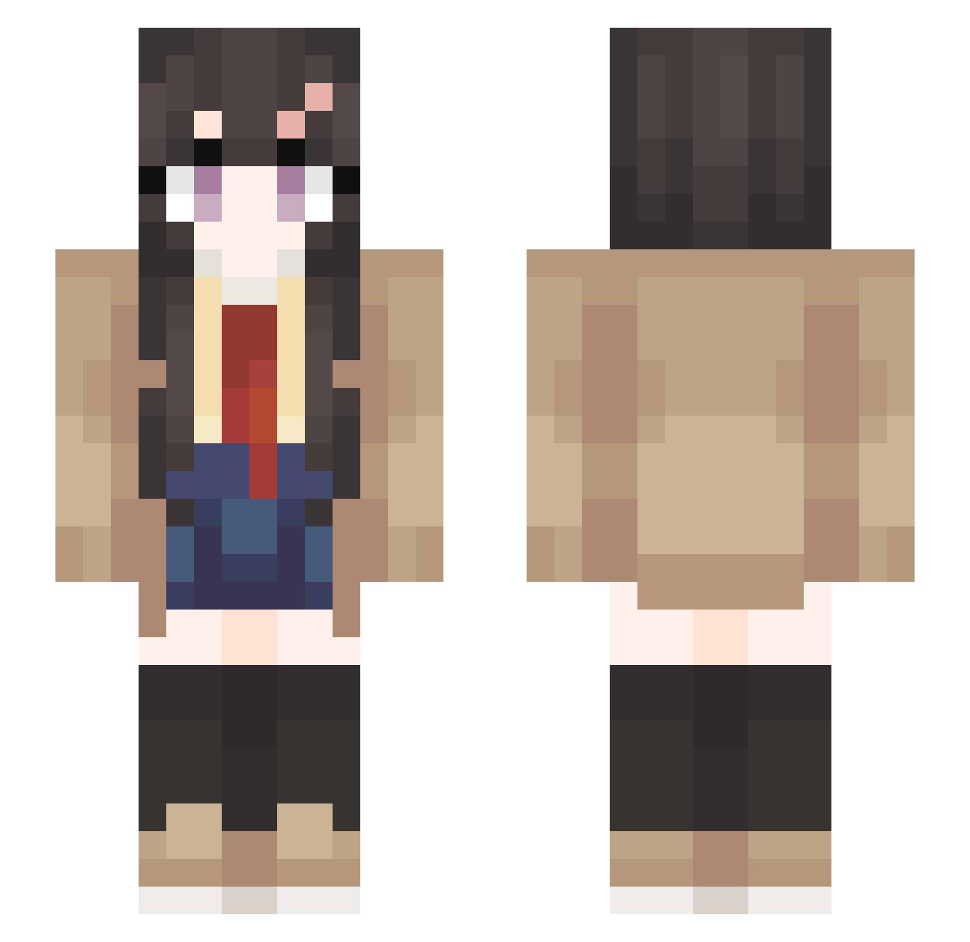 Vitriol Minecraft skin, front and back view