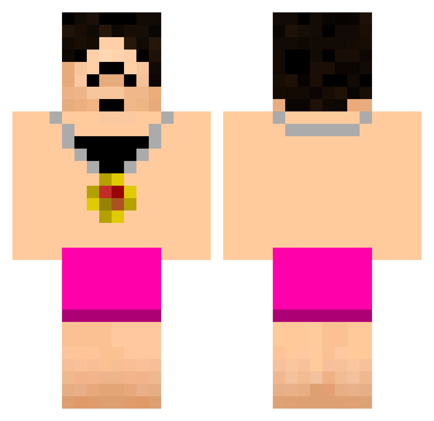 Tina_da_Chico Minecraft skin, front and back view