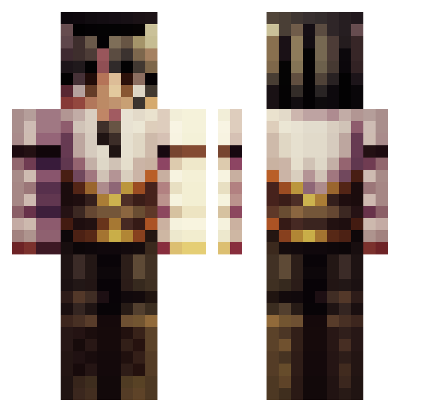 Salex21 Minecraft skin, front and back view