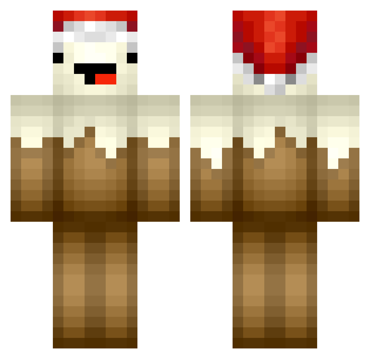 vercase Minecraft skin, front and back view