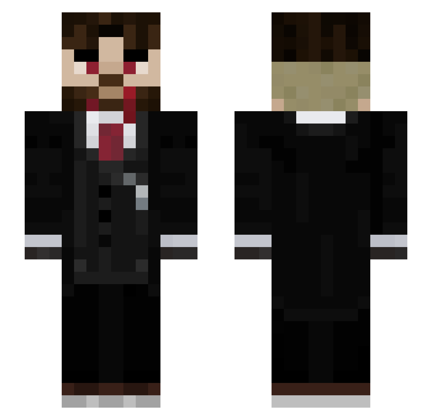 Duplicates Minecraft skin, front and back view