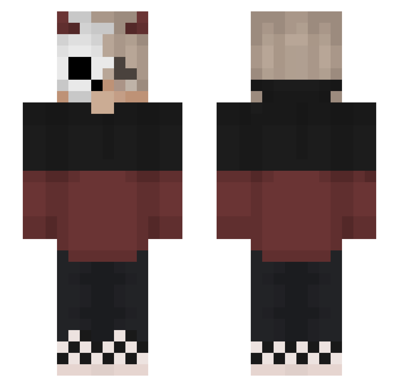 ChromeBerettaa Minecraft skin, front and back view