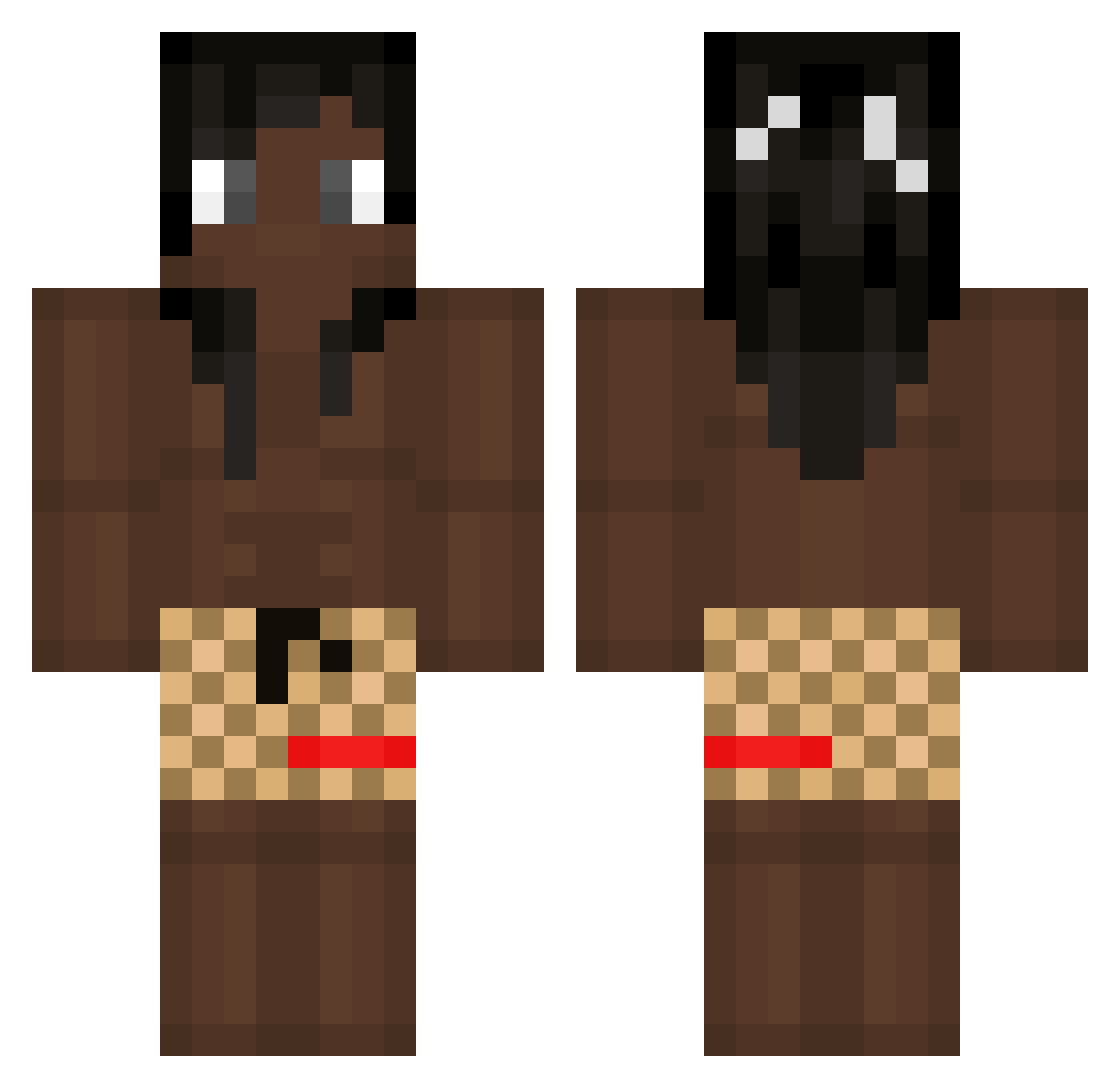 Kalipso_Tekila Minecraft skin, front and back view
