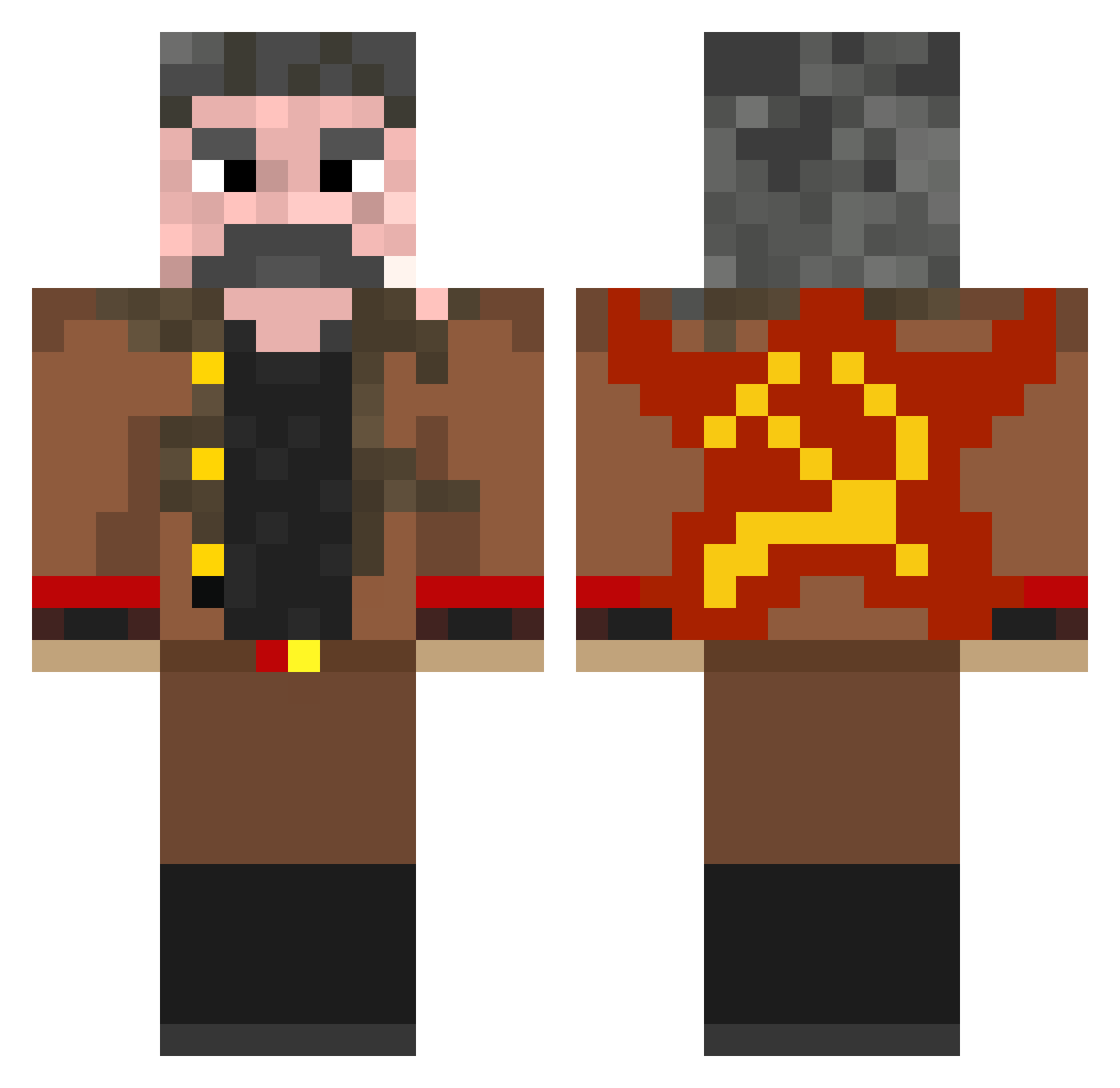 QueseczKK Minecraft skin, front and back view