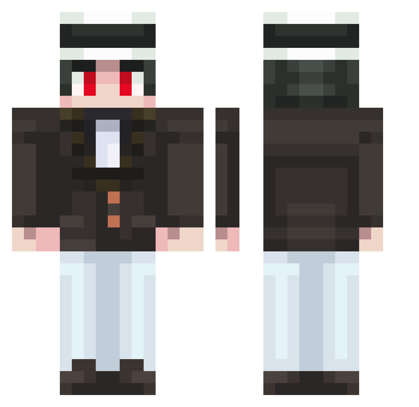 meridianchart Minecraft skin, front and back view
