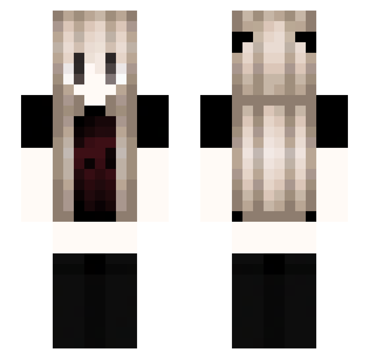 Terera Minecraft skin, front and back view